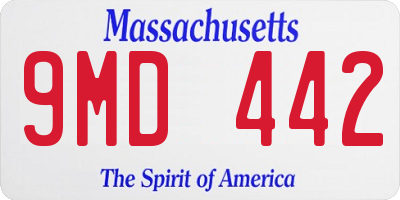 MA license plate 9MD442