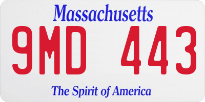 MA license plate 9MD443