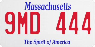 MA license plate 9MD444