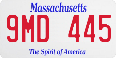 MA license plate 9MD445