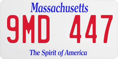 MA license plate 9MD447