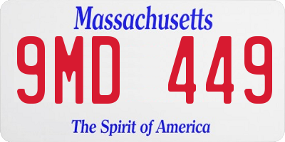 MA license plate 9MD449
