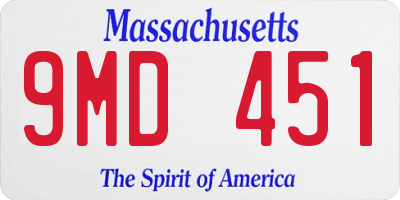 MA license plate 9MD451