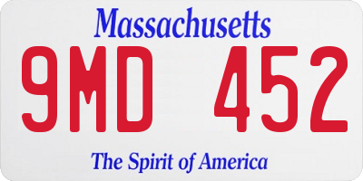 MA license plate 9MD452