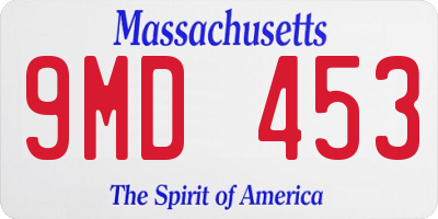 MA license plate 9MD453