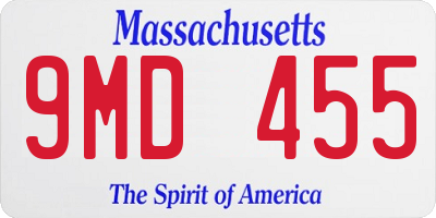 MA license plate 9MD455