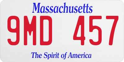 MA license plate 9MD457