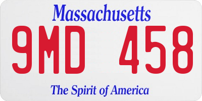 MA license plate 9MD458