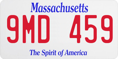 MA license plate 9MD459