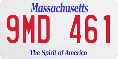 MA license plate 9MD461