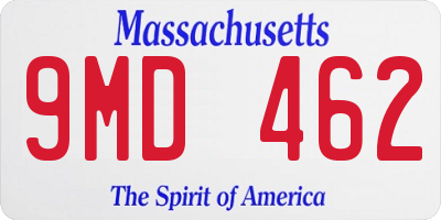 MA license plate 9MD462