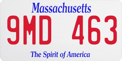 MA license plate 9MD463