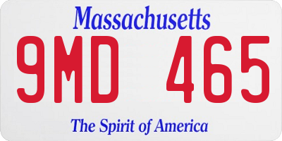 MA license plate 9MD465