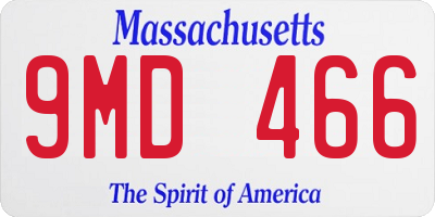 MA license plate 9MD466