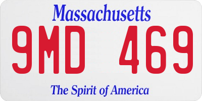 MA license plate 9MD469
