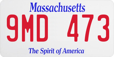 MA license plate 9MD473