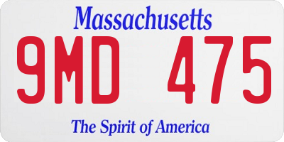 MA license plate 9MD475