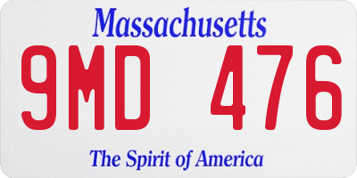 MA license plate 9MD476