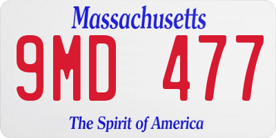 MA license plate 9MD477