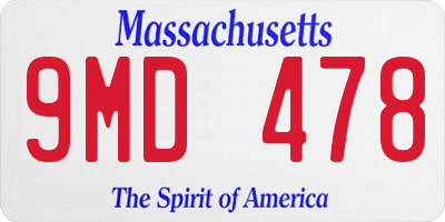 MA license plate 9MD478