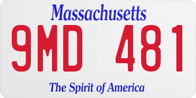 MA license plate 9MD481