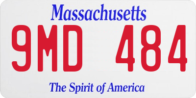 MA license plate 9MD484