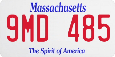MA license plate 9MD485