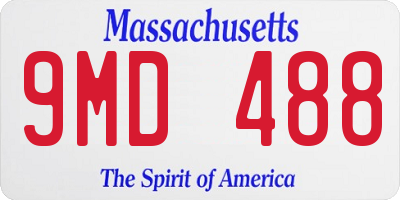 MA license plate 9MD488