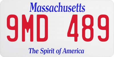 MA license plate 9MD489