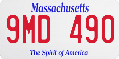 MA license plate 9MD490