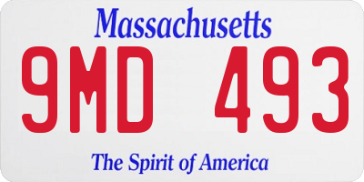 MA license plate 9MD493
