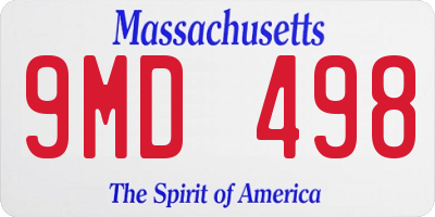 MA license plate 9MD498