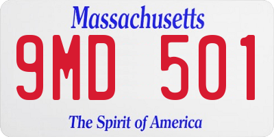 MA license plate 9MD501