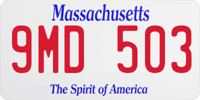 MA license plate 9MD503
