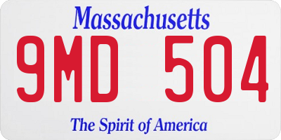 MA license plate 9MD504