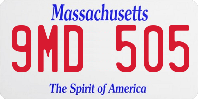 MA license plate 9MD505