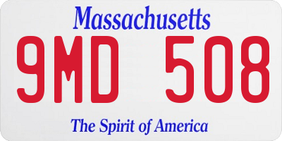 MA license plate 9MD508