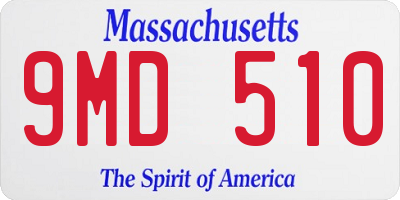 MA license plate 9MD510
