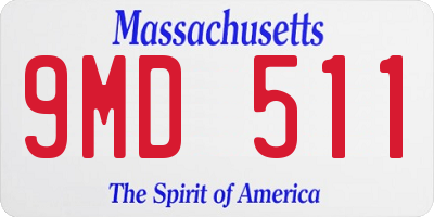 MA license plate 9MD511