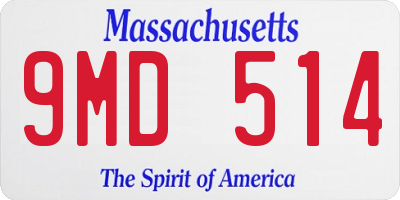 MA license plate 9MD514