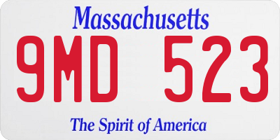 MA license plate 9MD523