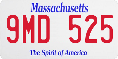 MA license plate 9MD525