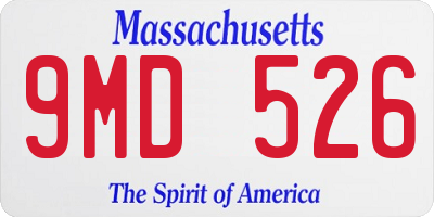 MA license plate 9MD526