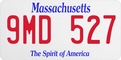 MA license plate 9MD527