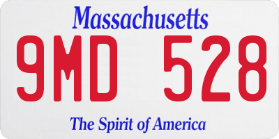 MA license plate 9MD528