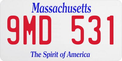 MA license plate 9MD531