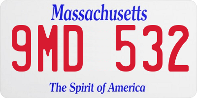 MA license plate 9MD532