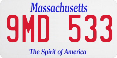 MA license plate 9MD533