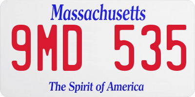 MA license plate 9MD535