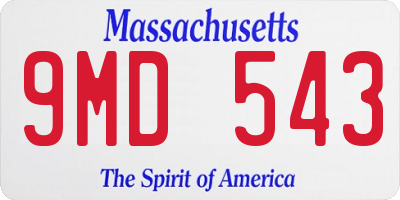 MA license plate 9MD543